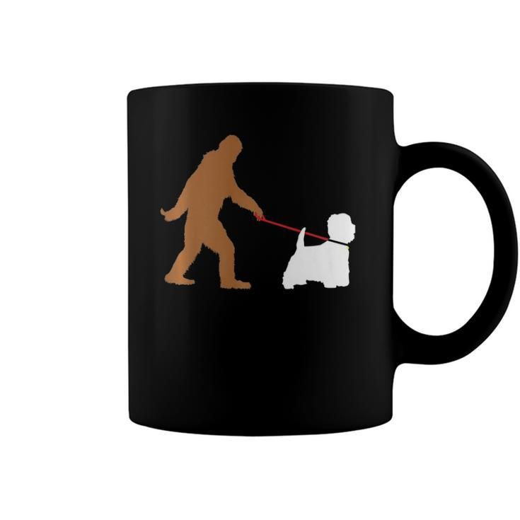 Bigfoot Walking Westie West Highland Terrier Dog Sasquatch  Coffee Mug