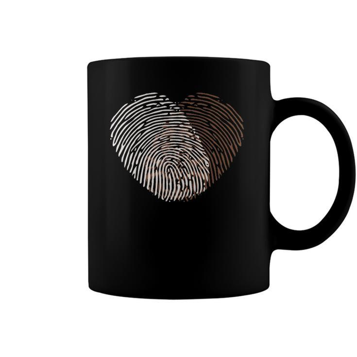 Black White Fingerprint Anti-Racism Blm Equality Africa Gift Coffee Mug