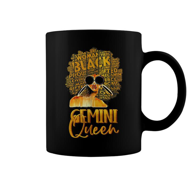 Black Women Afro Hair Art Gemini Queen Gemini Birthday  Coffee Mug