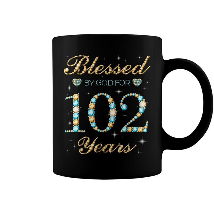 Blessed By God For 102 Years Old 102Nd Birthday Party Cute  Coffee Mug