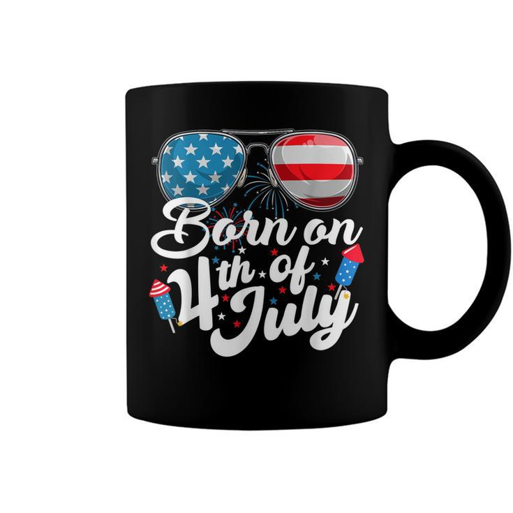 Born On 4Th Of July Birthday Sunglasses Fireworks Patriotic  Coffee Mug