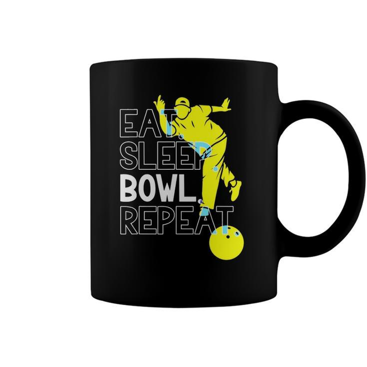 Bowling Eat Sleep Bowl Repeat Coffee Mug