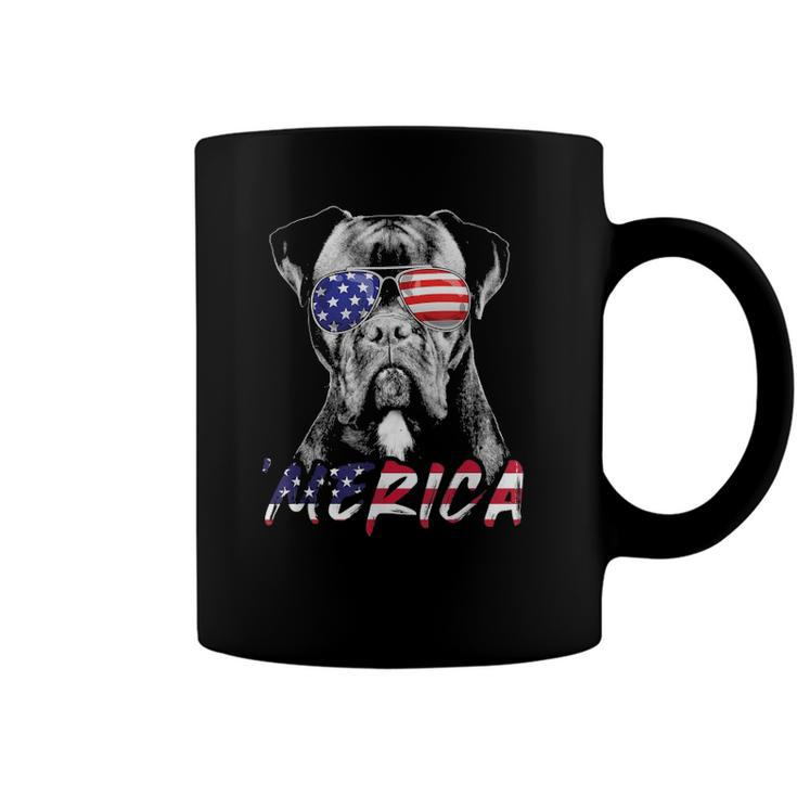 Boxer Dog American Usa Flag Merica 4Th Of July Dog Lover Coffee Mug