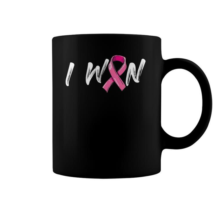 Breast Cancer Awareness I Won  Pink Ribbon Survivor Coffee Mug