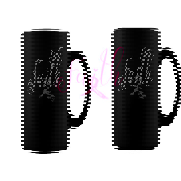 Breast Cancer Awareness Ribbon - Faith Love Hope Pink Ribbon Coffee Mug