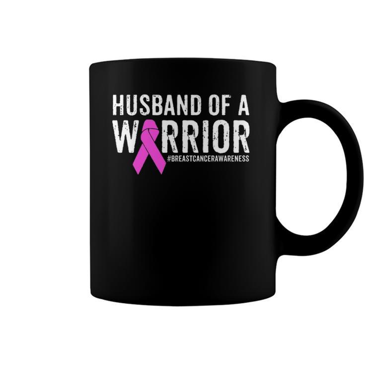 Breast Cancer Husband  Awareness Husband Of A Warrior Coffee Mug