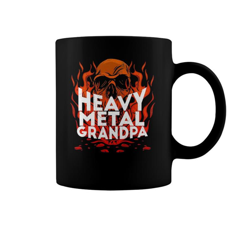 Brutal Heavy Metal Crew Heavy Metal Grandpa Skull On Flames Coffee Mug