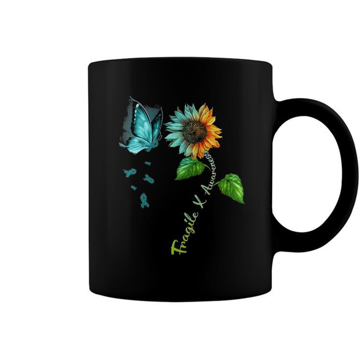 Butterfly Sunflower Fragile X Awareness Syndrome Coffee Mug