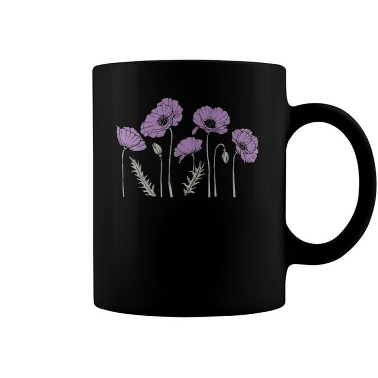 Casual Purple Poppy Flowers Graphic  For Women Coffee Mug