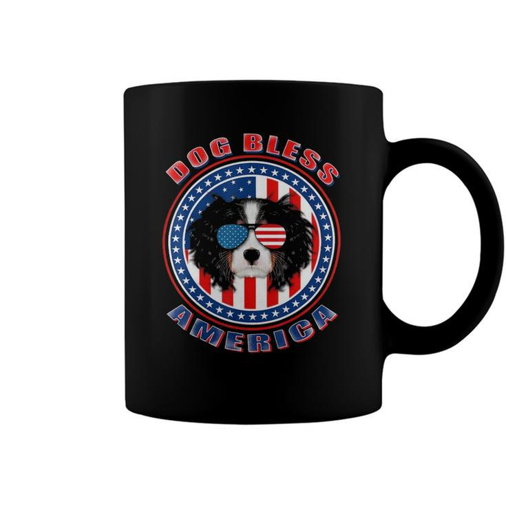 Cavalier Dog Bless America Flag Usa Patriotic 4Th Of July Coffee Mug