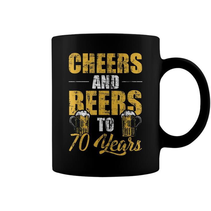 Cheers And Beers To 70 Years Cool Beer Lover Birthday  Coffee Mug
