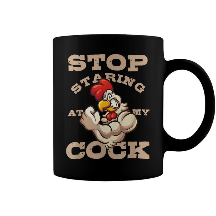 Chicken Chicken Chef Culinarian Cook Chicken Puns Stop Staring At My Cock Coffee Mug