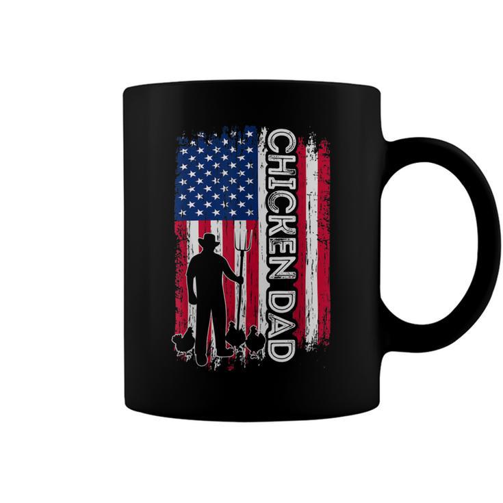 Chicken Chicken Chicken Dad American Flag Poultry Farmer Dad Fathers Day Coffee Mug