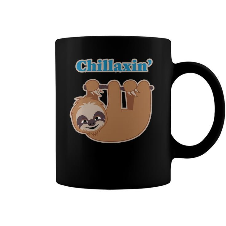 Chillaxin Cartoon Sloth Hanging In A Tree Coffee Mug