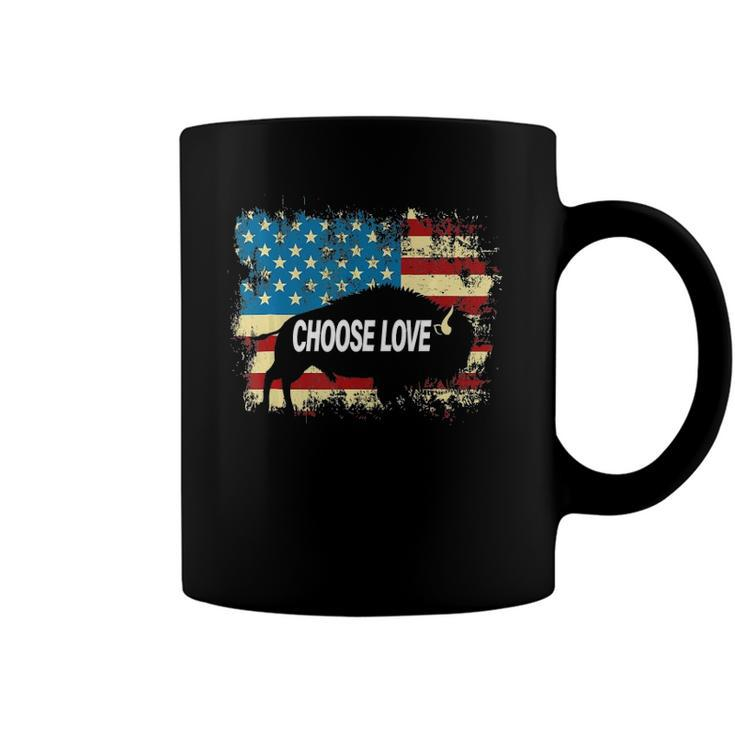Choose Love Bills Vintage American Flag Coffee Mug