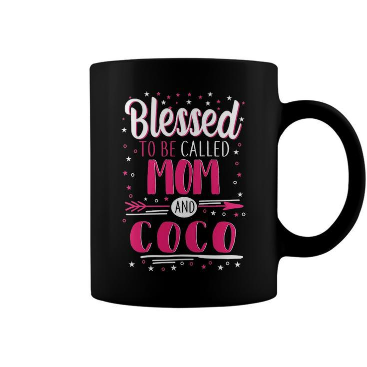 Coco Grandma Gift   Blessed To Be Called Mom And Coco Coffee Mug