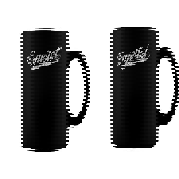 Connecticut Ct Vintage Sports Script Retro Tee Coffee Mug