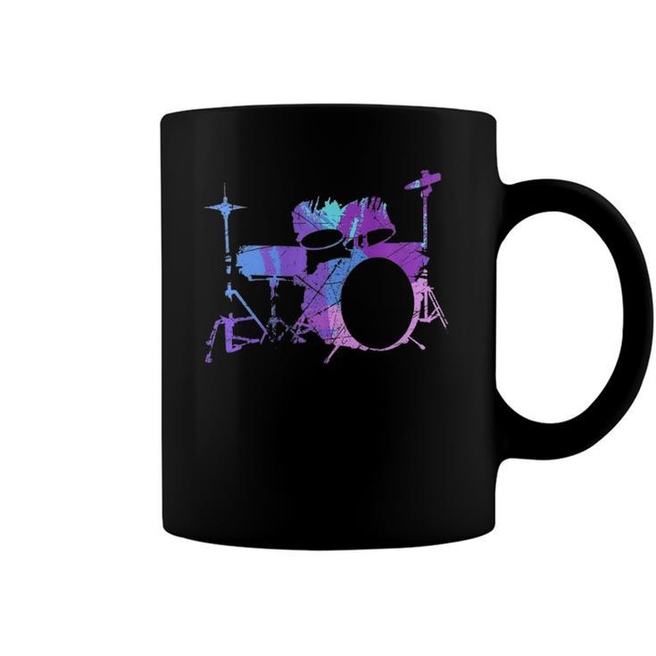 Cool Drum Kit Percussion Vintage Retro Drummer Costume  Coffee Mug