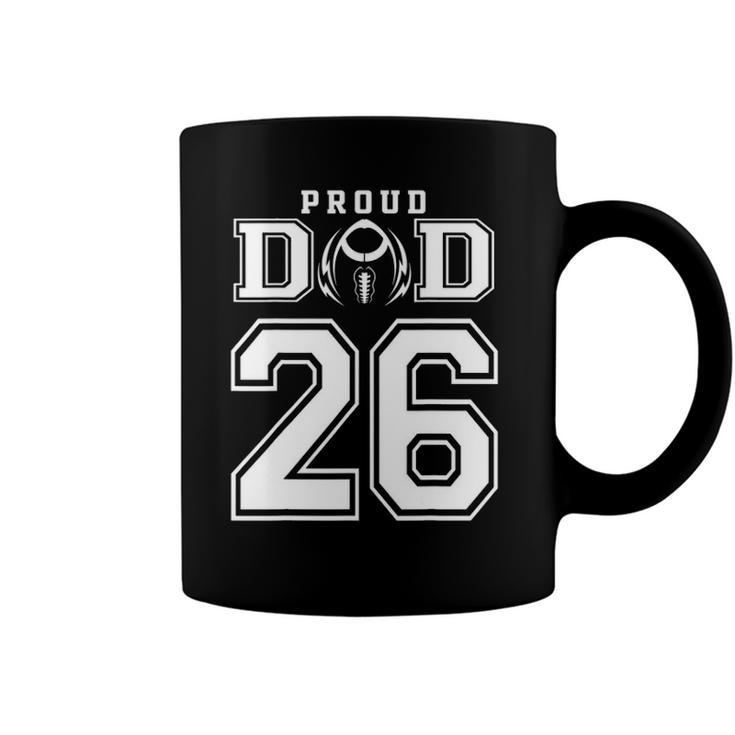 Custom Proud Football Dad Number 26 Personalized For Men Coffee Mug