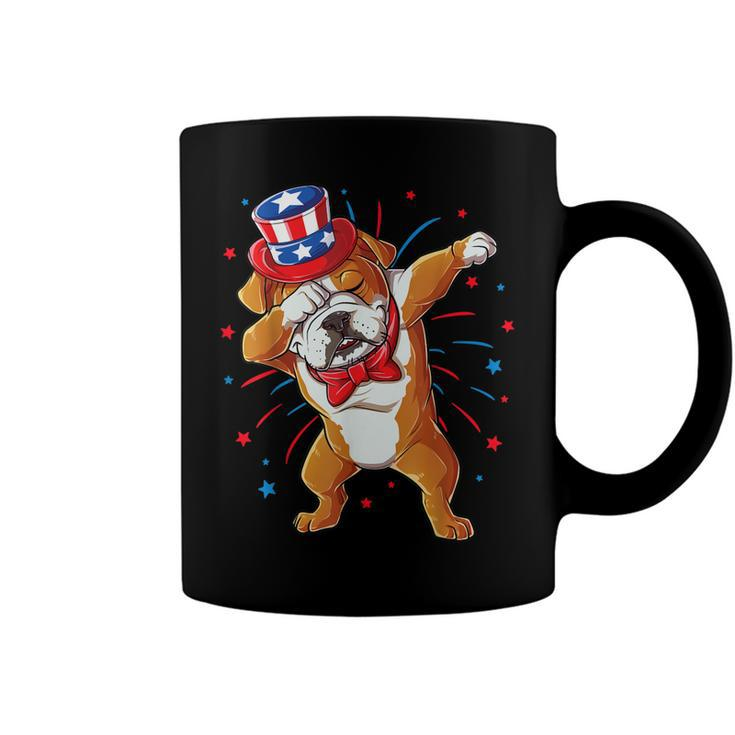 Dabbing English Bulldog 4Th Of July T  Men Usa Flag  Coffee Mug
