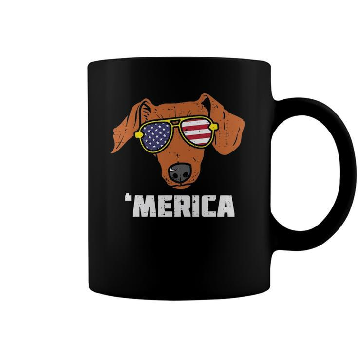 Dachshund Wiener American Usa Flag 4Th Of July Fourth Dog Coffee Mug