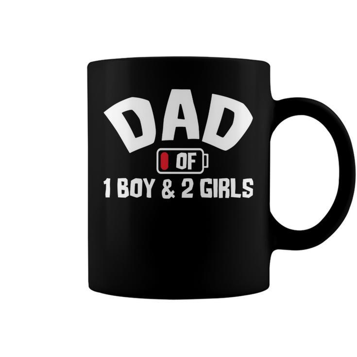 Dad Of One Boy And Two Girls Coffee Mug