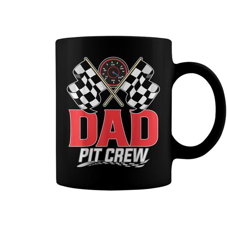 Dad Pit Crew Race Car Birthday Party Racing Family  Coffee Mug
