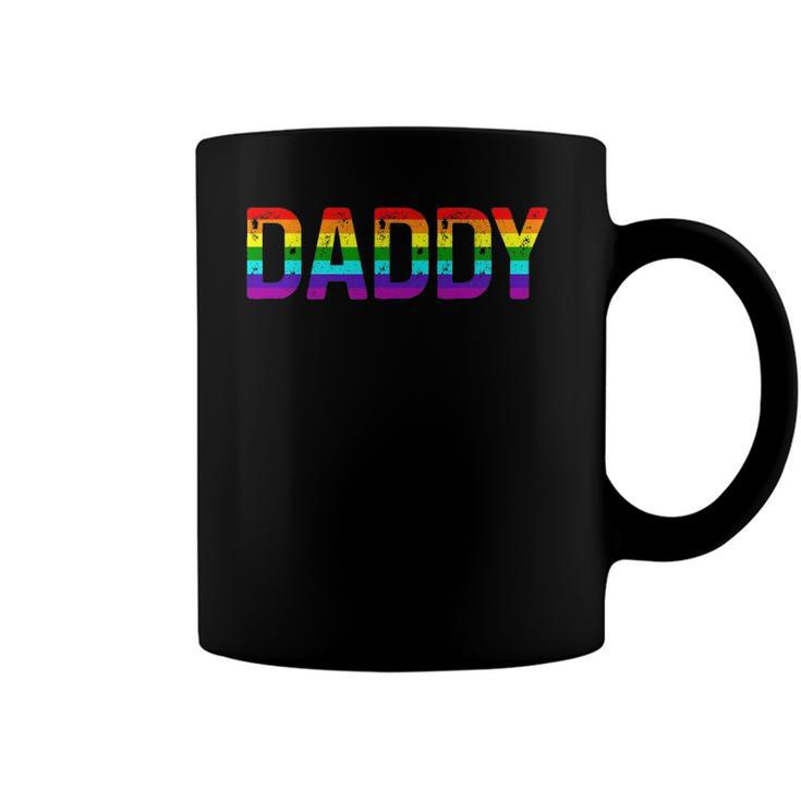 Daddy Gay Pride Month Lgbtq Fathers Day Rainbow Flag Queer Coffee Mug