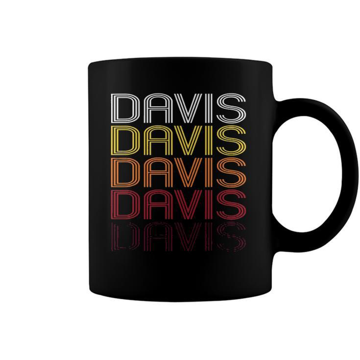 Davis Retro Wordmark Pattern Vintage Style Coffee Mug