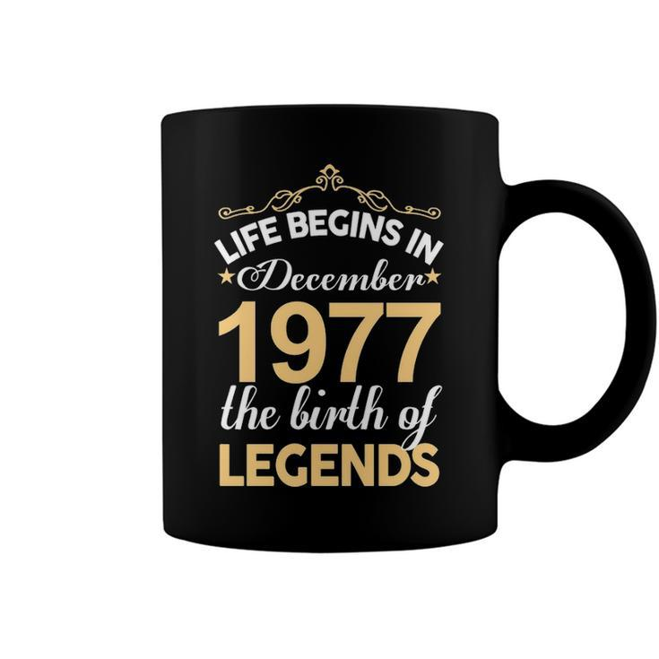 December 1977 Birthday   Life Begins In December 1977 V2 Coffee Mug
