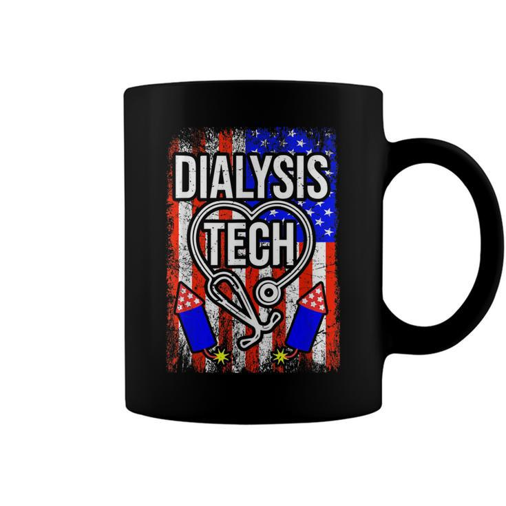 Dialysis Tech 4Th Of July American Flag Stethoscope Sparkler  Coffee Mug