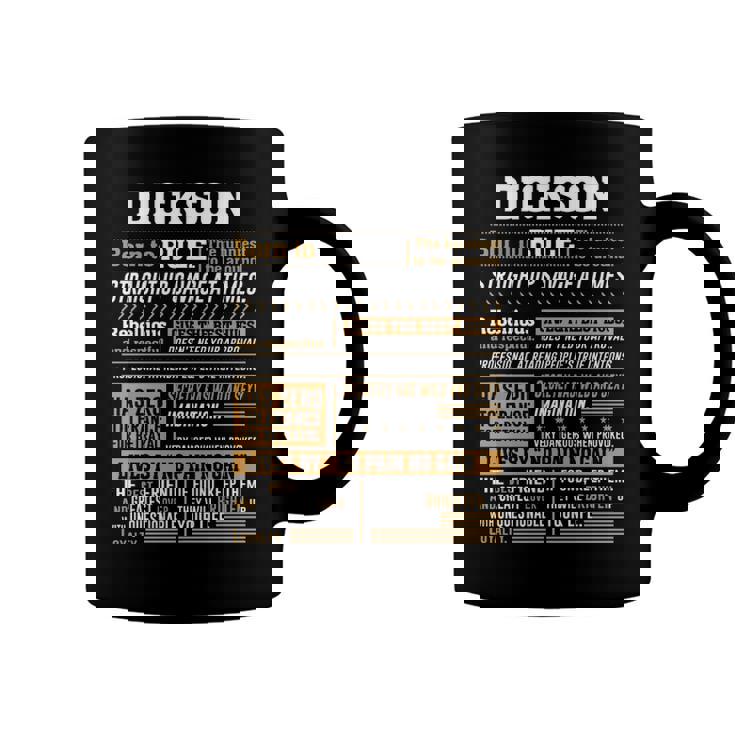 Dickson Name Gift   Dickson Born To Rule Coffee Mug