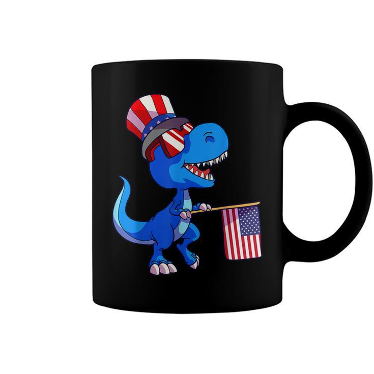 Dinosaur 4Th Of July  Usa Flag Dino Kids Boys July 4  Coffee Mug