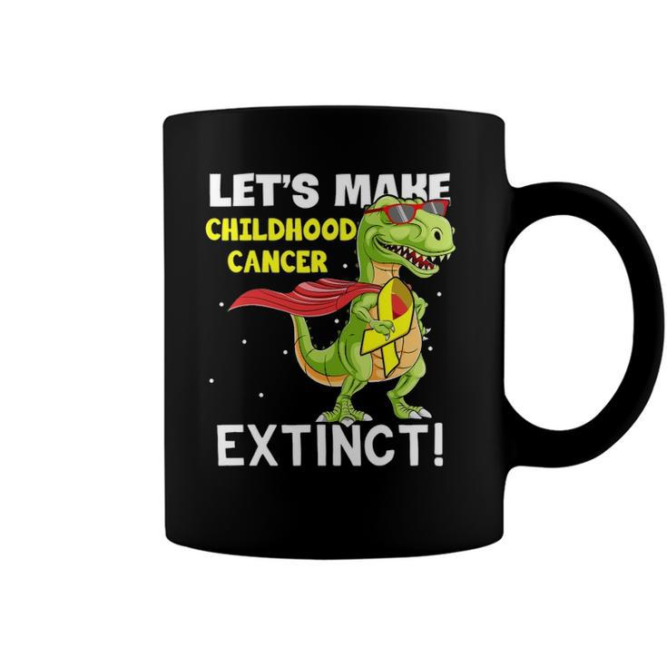 Dinosaur Yellow Ribbon Childhood Cancer Awareness Coffee Mug