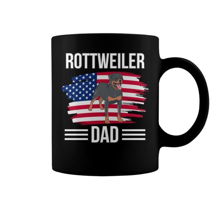 Dog Owner Us Flag 4Th Of July Fathers Day Rottweiler Dad   Coffee Mug