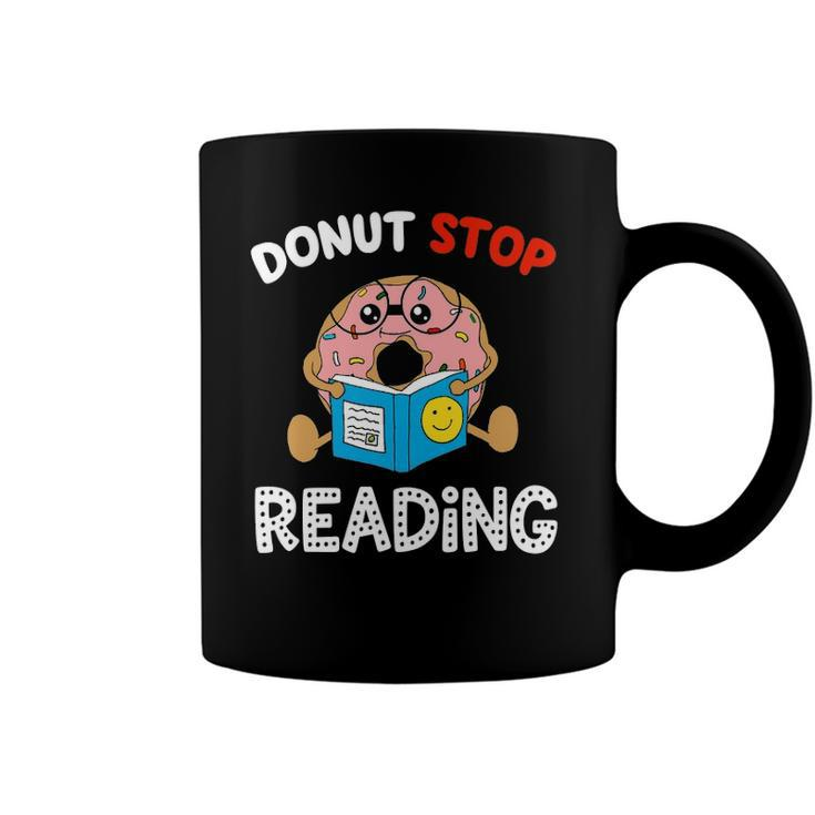 Donut Stop Reading Meme Book Reader Pun Funny Bookworm Coffee Mug