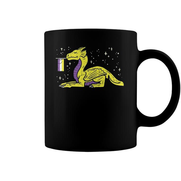 Dragon Mythical Animal Lgbtq Non-Binary Flag Genderqueer Coffee Mug