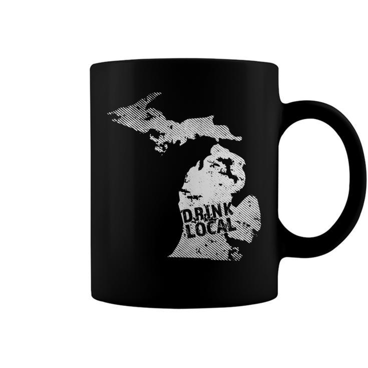 Drink Local Michigan Craft Beer Mi Great Lakes State Graphic  Coffee Mug