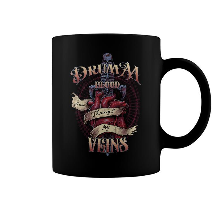 Drumm Blood Runs Through My Veins Name Coffee Mug