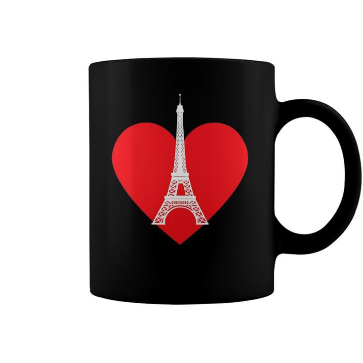 Eiffel Tower Heart For Paris Downtown France City Of Love Coffee Mug