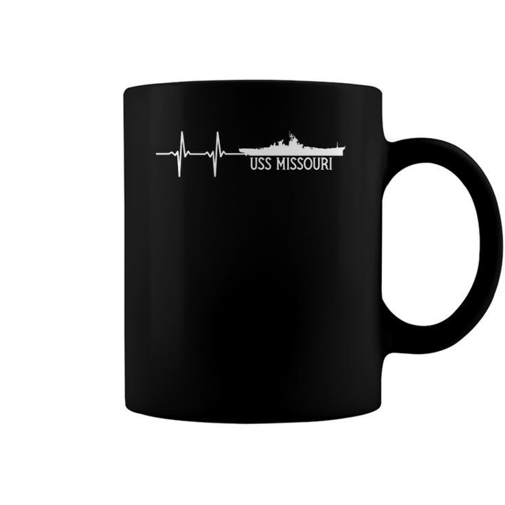Ekg Heartbeat Uss Missouri Bb 63 Battleship Coffee Mug