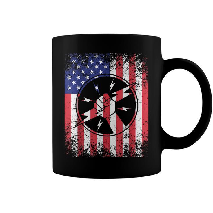 Electrician Dad Usa Flag Patriotic  4Th Of July Gift Coffee Mug