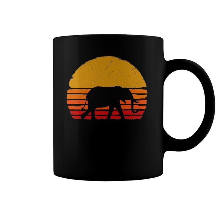 Elephant Retro Style Silhouette Elephant Lover Gift Coffee Mug