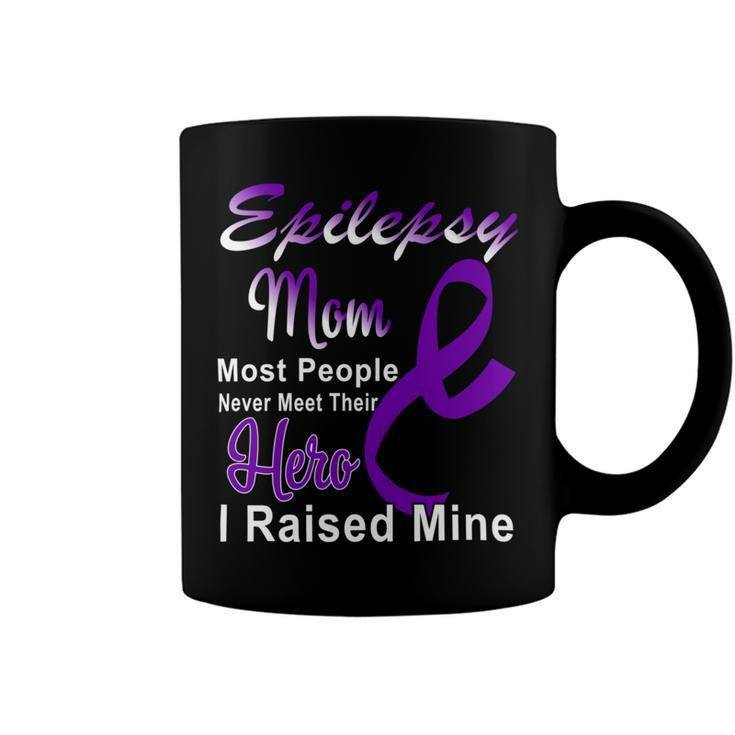 Epilepsy Mom Most People Never Meet Their Hero I Raised Mine  Purple Ribbon  Epilepsy  Epilepsy Awareness Coffee Mug