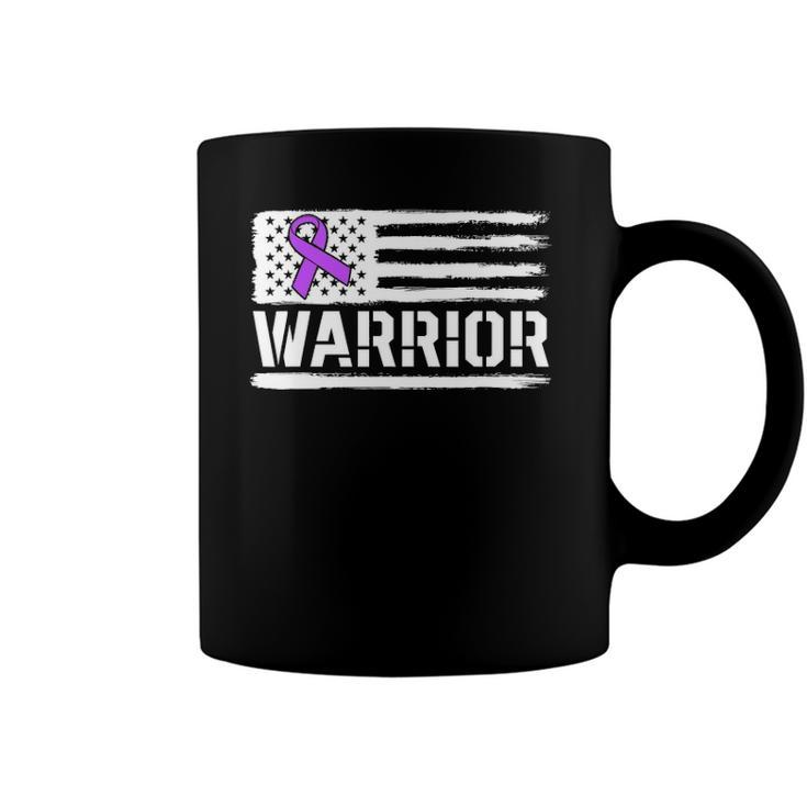 Epilepsy Warrior Gift Purple American Flag Awareness Ribbon Coffee Mug
