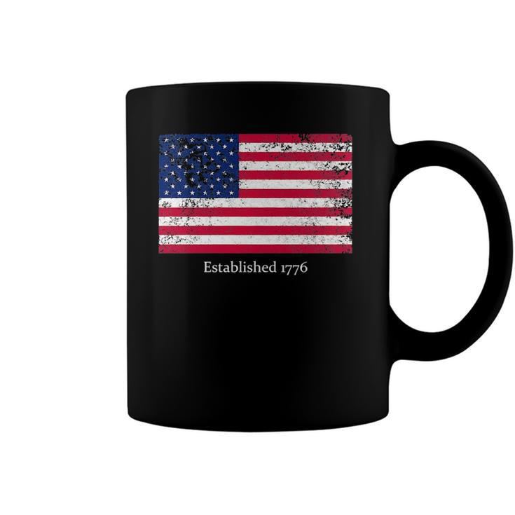 Established 1776 Usa July 4Th Us Flag America  Coffee Mug
