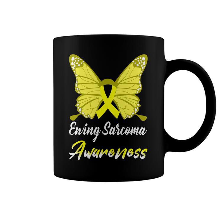 Ewings Sarcoma Awareness Butterfly Yellow Ribbon Ewings Sarcoma Ewings Sarcoma Awareness Coffee Mug