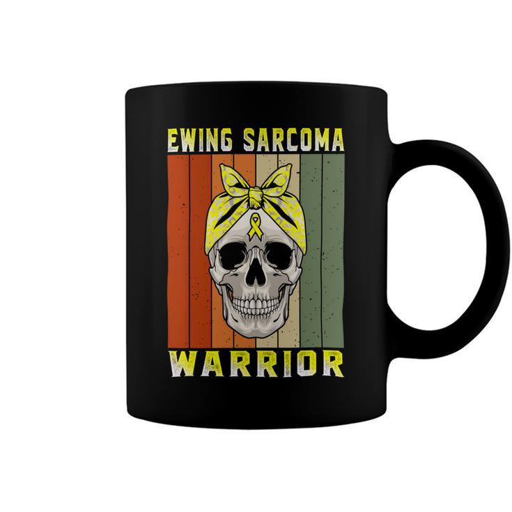 Ewings Sarcoma Warrior Skull Women Vintage Yellow Ribbon Ewings Sarcoma Ewings Sarcoma Awareness Coffee Mug