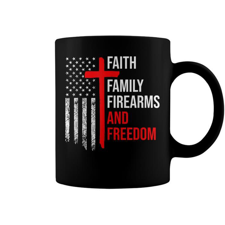 Faith Family Firearms And Freedom 4Th Of July Flag Christian  Coffee Mug