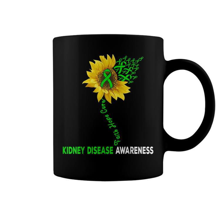 Faith Hope Cure Kidney Disease Sunflower Puzzle Pieces  Coffee Mug
